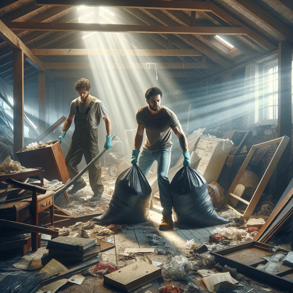 team doing attic clearance