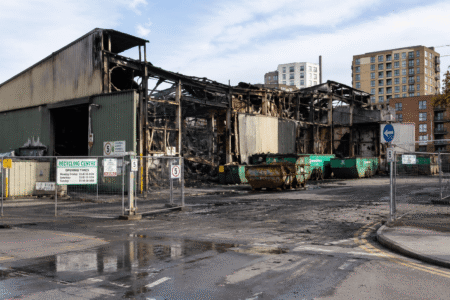 Bermondsey SE16 Recycling Centre Fire